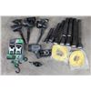 Image 1 : (7) Flashlights, (3) Solar Lights, Hatchet Straps, Spotlight, and Hand air pump (ONE$)