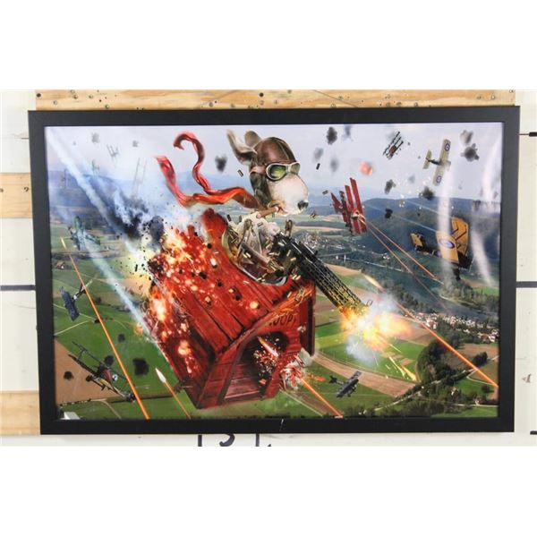 Framed Snoopy Fighter Pilot Poster