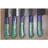 Image 4 : (10) *New* Damascus Steel Chef KNIVES, (2 different sets of 5) and 1 Butcher KNIFE (ONE$)