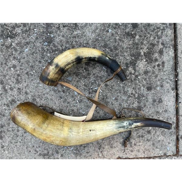 (1) Antique Powder Horn and (1) Antique Blow Horn for Hounds (ONE$)