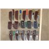 Image 1 : (15) *New* Damascus Steel Blade KNIVES with Leather Sheaths (ONE$)