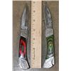 Image 6 : (15) *New* Damascus Steel Blade KNIVES with Leather Sheaths (ONE$)