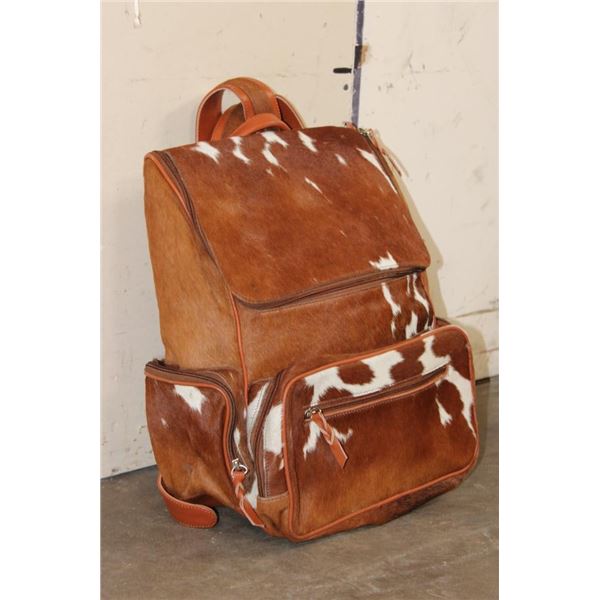 *Brand New* COW HIDE and Leather Backpack with a Laptop Compartment