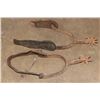 Image 1 : Antique SPURS with a Flower design embossed on the Leather Straps