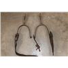 Image 9 : Antique SPURS with a Flower design embossed on the Leather Straps
