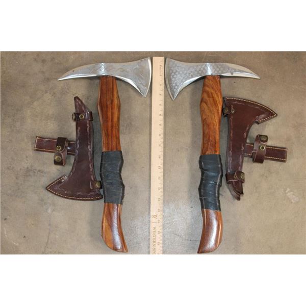 Contemporary Viking Style Battle Axe with a Steel Blade and a Leather Sheath