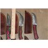 Image 4 : (15) *New* Damascus Steel Fixed Blade KNIVES with Leather Sheaths (ONE$)