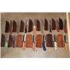 Image 1 : (15) *New* Damascus Steel Knives with Leather Sheaths (ONE$)