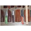 Image 4 : (15) *New* Damascus Steel Knives with Leather Sheaths (ONE$)