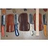 Image 5 : (15) *New* Damascus Steel Knives with Leather Sheaths (ONE$)