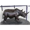 Image 3 : BRONZE RHINOCEROS Sculpture, Weight: 5lbs