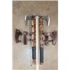 Image 2 : Contemporary Viking Battle Axe with a Carbon Steel Blade, Wooden Handle and a Leather Sheath