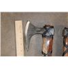 Image 3 : Contemporary Viking Battle Axe with a Carbon Steel Blade, Wooden Handle and a Leather Sheath