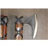 Image 4 : Contemporary Viking Battle Axe with a Carbon Steel Blade, Wooden Handle and a Leather Sheath