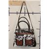 Image 1 : *Brand New* Salt and Pepper COW HIDE and Tooled Leather Bag