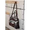Image 4 : *Brand New* Salt and Pepper COW HIDE and Tooled Leather Bag