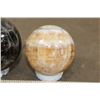 Image 11 : (1) BLACK MOONSTONE Mineral Sphere and (1) Banded ORANGE CALCITE Mineral Sphere (ONE$)