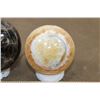 Image 12 : (1) BLACK MOONSTONE Mineral Sphere and (1) Banded ORANGE CALCITE Mineral Sphere (ONE$)