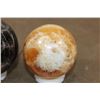 Image 13 : (1) BLACK MOONSTONE Mineral Sphere and (1) Banded ORANGE CALCITE Mineral Sphere (ONE$)