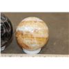 Image 9 : (1) BLACK MOONSTONE Mineral Sphere and (1) Banded ORANGE CALCITE Mineral Sphere (ONE$)