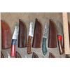 Image 2 : (30) *New* Damascus Steel Fixed Blade KNIVES with Leather Sheaths (ONE$)