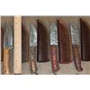 Image 3 : (30) *New* Damascus Steel Fixed Blade KNIVES with Leather Sheaths (ONE$)