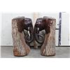 Image 4 : Hand Carved Ironwood or Leadwood ELEPHANT Book Ends from Zimbabwe