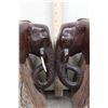 Image 5 : Hand Carved Ironwood or Leadwood ELEPHANT Book Ends from Zimbabwe