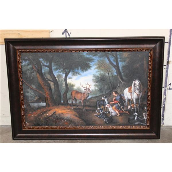 Original Acrylic Painting "The Vision of St. Hubert" with no visible signature