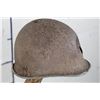 Image 4 : Original (Early) WW2 Fixed Bale U.S. M1 Steel Combat Helmet Shell with Combat Damage
