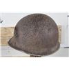 Image 7 : Original (Early) WW2 Fixed Bale U.S. M1 Steel Combat Helmet Shell with Combat Damage