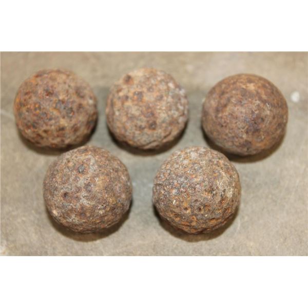 (5) Antique Civil War Era Canister Grapeshot IRON CANNON BALLS Used by the Confederate Army (ONE$)