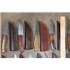 Image 2 : (20) *New* Damascus Steel Knives with Leather Sheaths (ONE$)