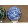 Image 12 : (1) GREEN APATITE Mineral Sphere and (1) LAPIS LAZULI Mineral Sphere (ONE$)