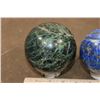 Image 4 : (1) GREEN APATITE Mineral Sphere and (1) LAPIS LAZULI Mineral Sphere (ONE$)