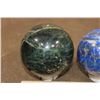 Image 5 : (1) GREEN APATITE Mineral Sphere and (1) LAPIS LAZULI Mineral Sphere (ONE$)