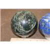 Image 6 : (1) GREEN APATITE Mineral Sphere and (1) LAPIS LAZULI Mineral Sphere (ONE$)