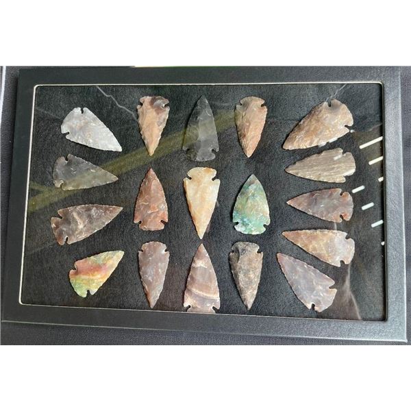 (18) ARROWHEAD Points in a Glass Case (ONE$)