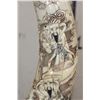 Image 12 : Antique Carved and Scrimshawed Bone Guanyin Figure with 2 Tusks or Horns on a Hand-carved Stand