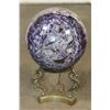 Image 10 : Big 7 lb DREAM AMETHYST Crystal Sphere with Inclusions and a BRASS Dragon Display Stand
