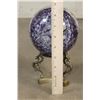 Image 11 : Big 7 lb DREAM AMETHYST Crystal Sphere with Inclusions and a BRASS Dragon Display Stand
