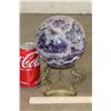 Image 2 : Big 7 lb DREAM AMETHYST Crystal Sphere with Inclusions and a BRASS Dragon Display Stand