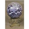 Image 5 : Big 7 lb DREAM AMETHYST Crystal Sphere with Inclusions and a BRASS Dragon Display Stand