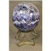 Image 6 : Big 7 lb DREAM AMETHYST Crystal Sphere with Inclusions and a BRASS Dragon Display Stand