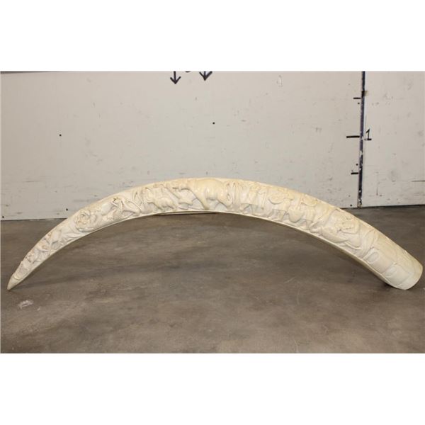 *TEXAS RESIDENTS ONLY* Hand-carved or Scrimshawed AFRICAN ELEPHANT IVORY Tusk with an Animal Scene
