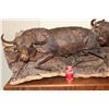 Image 7 : Huge Original Hand-carved Leadwood Sculpture of 3 CAPE BUFFALO by artist Robert Nzali