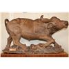 Image 6 : XXL Original Leadwood Carving of a CAPE BUFFALO by artist Robert Nzali