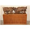 Image 16 : XL Original Hand-carved Leadwood Sculpture of 2 CAPE BUFFALO by African artist Robert Nzali