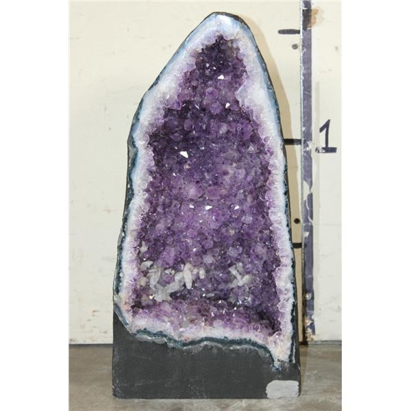 Big 57 lb AMETHYST and Clear Quartz Crystal Geode Cathedral