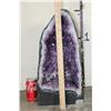 Image 2 : Big 57 lb AMETHYST and Clear Quartz Crystal Geode Cathedral